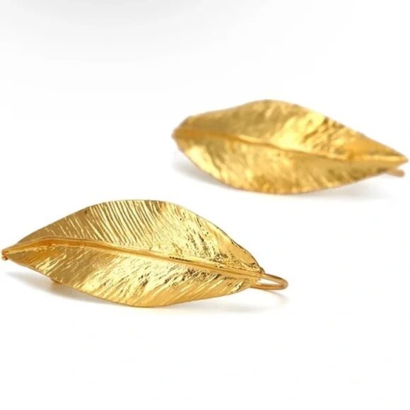 Dangle Leaves Gold Earrings